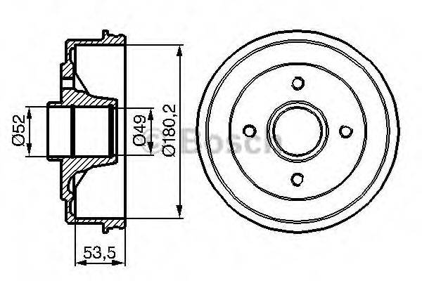 BOSCH 0986477117 Гальмівний барабан