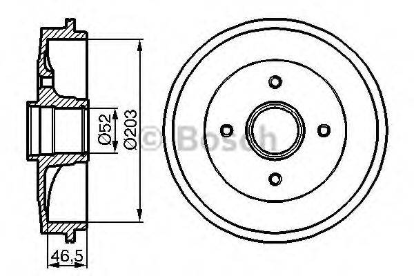 BOSCH 0986477124 Гальмівний барабан