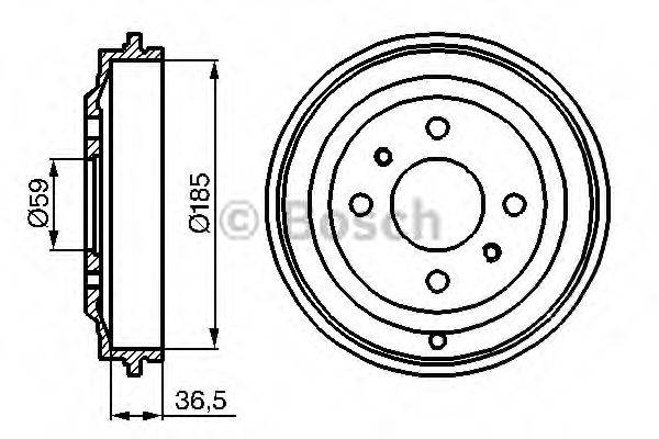 BOSCH 0986477125 Гальмівний барабан