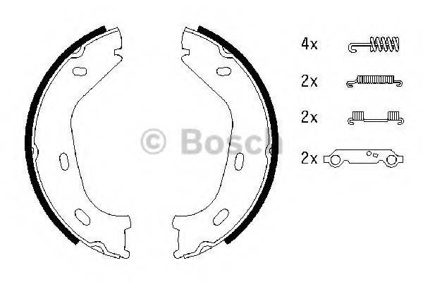 BOSCH 0986487542 Комплект гальмівних колодок, стоянкова гальмівна система