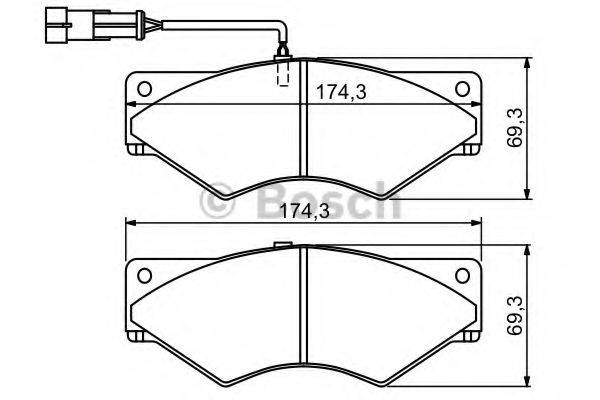 BOSCH 0986494193 Комплект гальмівних колодок, дискове гальмо