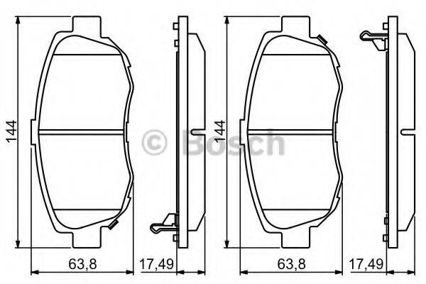 BOSCH 0986494211 Комплект гальмівних колодок, дискове гальмо