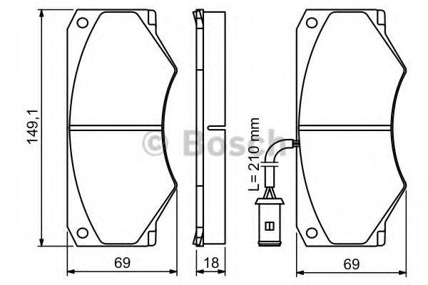 BOSCH 0986494301 Комплект гальмівних колодок, дискове гальмо