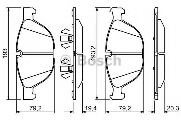 BOSCH 0986494307 Комплект гальмівних колодок, дискове гальмо