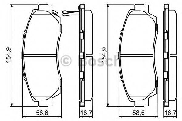 BOSCH 0986494308 Комплект гальмівних колодок, дискове гальмо