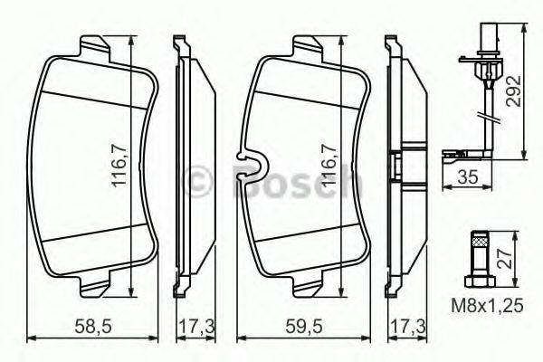 BOSCH 0986494446 Комплект гальмівних колодок, дискове гальмо