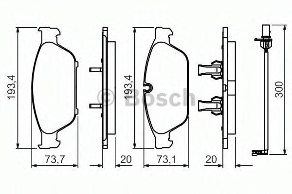 BOSCH 0986494447 Комплект гальмівних колодок, дискове гальмо