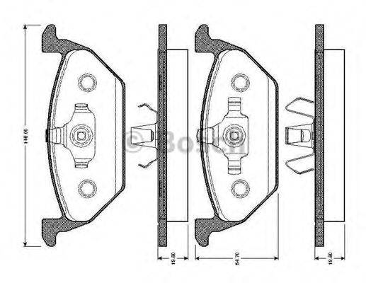 BOSCH 0986TB2040 Комплект гальмівних колодок, дискове гальмо