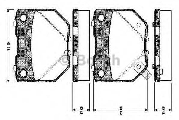 BOSCH 0986TB2198 Комплект гальмівних колодок, дискове гальмо