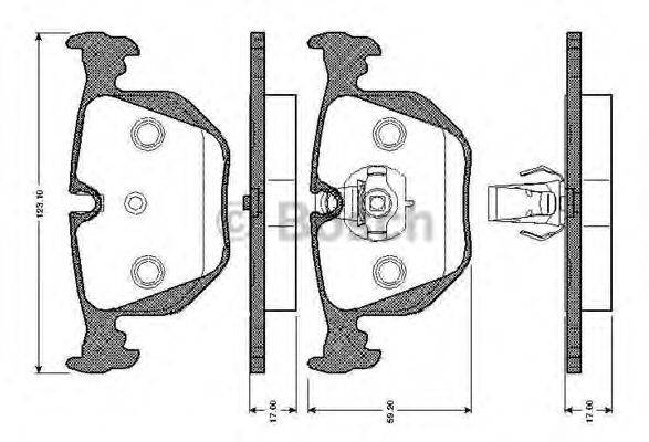 BOSCH 0986TB2205 Комплект гальмівних колодок, дискове гальмо