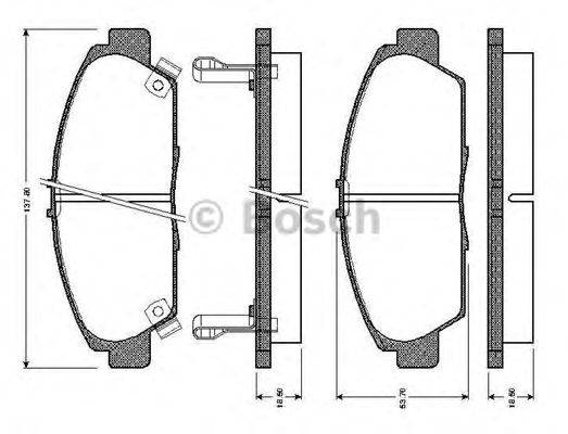 BOSCH 0986TB2223 Комплект гальмівних колодок, дискове гальмо