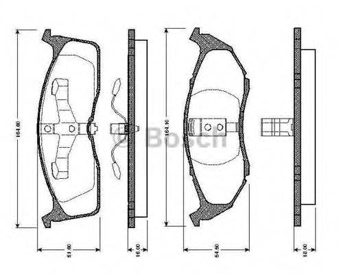 BOSCH 0986TB2302 Комплект гальмівних колодок, дискове гальмо