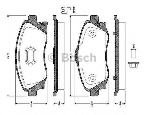 BOSCH 0986TB2380 Комплект гальмівних колодок, дискове гальмо