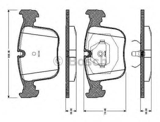 BOSCH 0986TB2664 Комплект гальмівних колодок, дискове гальмо