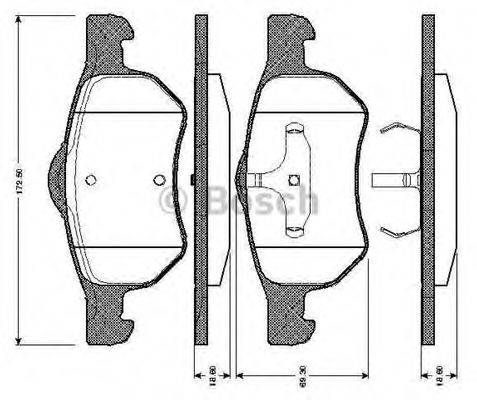 BOSCH 0986TB2841 Комплект гальмівних колодок, дискове гальмо