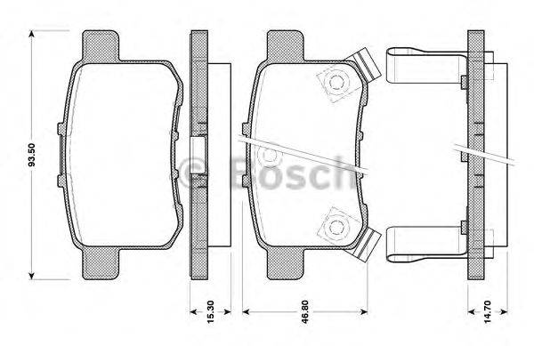 BOSCH 0986TB3085 Комплект гальмівних колодок, дискове гальмо