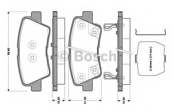 BOSCH 0986TB3089 Комплект гальмівних колодок, дискове гальмо