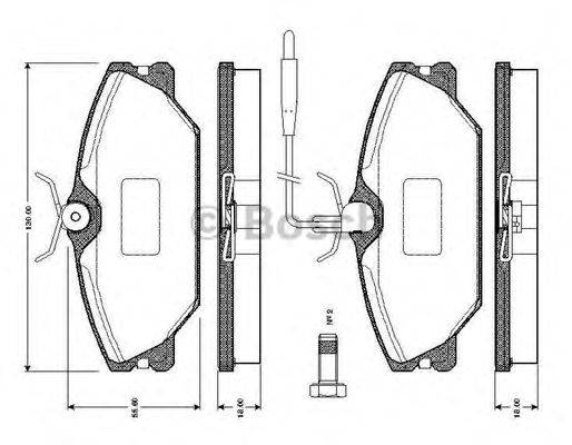 BOSCH 0986TB2010 Комплект гальмівних колодок, дискове гальмо