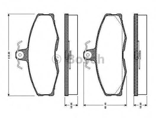 BOSCH 0986TB2081 Комплект гальмівних колодок, дискове гальмо