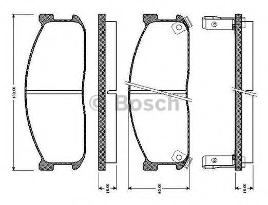 BOSCH 0986TB2127 Комплект гальмівних колодок, дискове гальмо