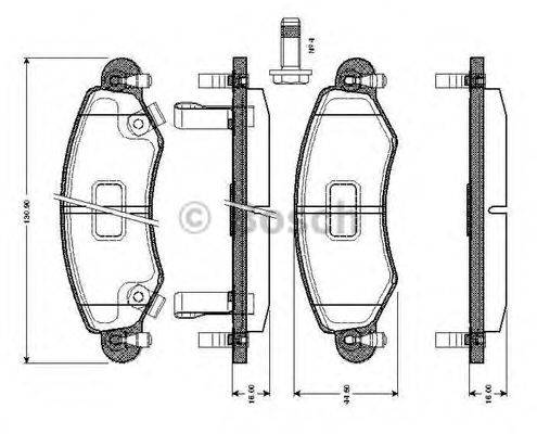 BOSCH 0986TB2344 Комплект гальмівних колодок, дискове гальмо