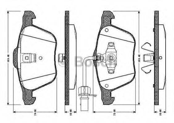 BOSCH 0986TB2405 Комплект гальмівних колодок, дискове гальмо