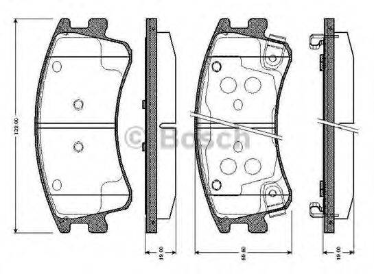 BOSCH 0986TB2437 Комплект гальмівних колодок, дискове гальмо