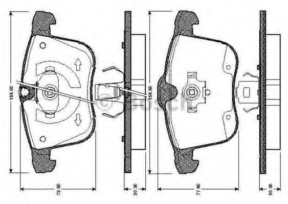 BOSCH 0986TB2867 Комплект гальмівних колодок, дискове гальмо