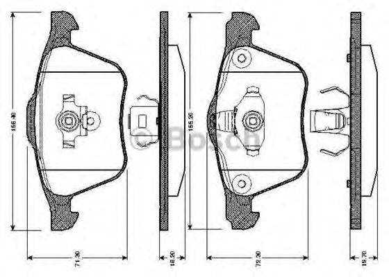 BOSCH 0986TB2875 Комплект гальмівних колодок, дискове гальмо