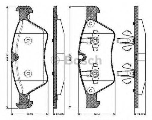 BOSCH 0986TB2928 Комплект гальмівних колодок, дискове гальмо