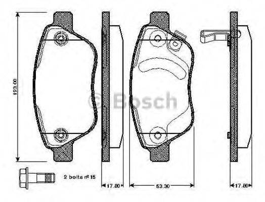 BOSCH 0986TB2960 Комплект гальмівних колодок, дискове гальмо