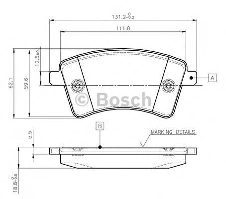 BOSCH 0986TB3062 Комплект гальмівних колодок, дискове гальмо