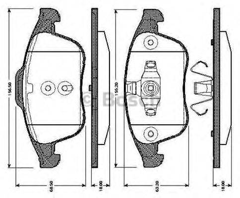 BOSCH 0986TB3064 Комплект гальмівних колодок, дискове гальмо