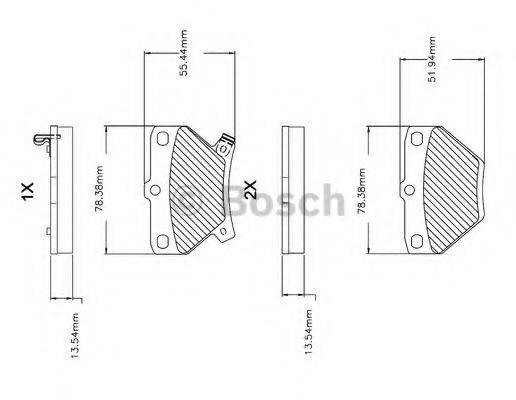 BOSCH F03B150074 Комплект гальмівних колодок, дискове гальмо