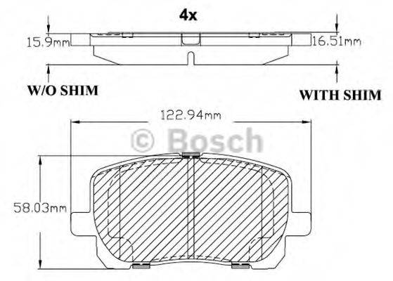 BOSCH F03B150105 Комплект гальмівних колодок, дискове гальмо