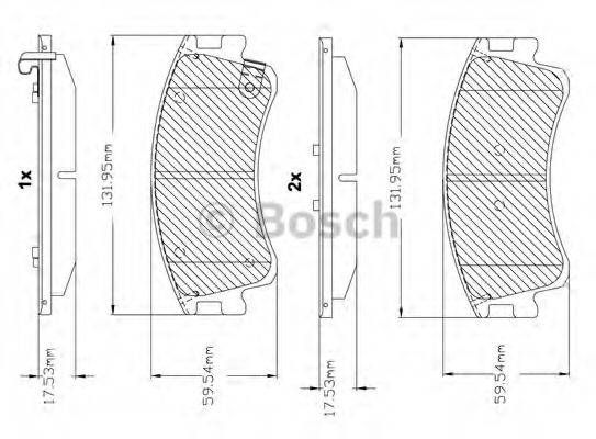 BOSCH F03B150115 Комплект гальмівних колодок, дискове гальмо