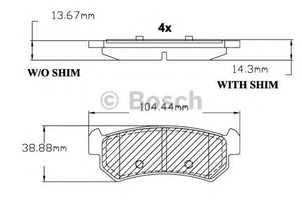 BOSCH F03B150138 Комплект гальмівних колодок, дискове гальмо