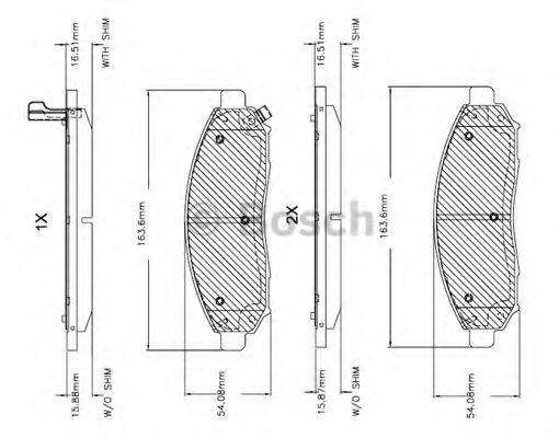 BOSCH F03B150151 Комплект гальмівних колодок, дискове гальмо