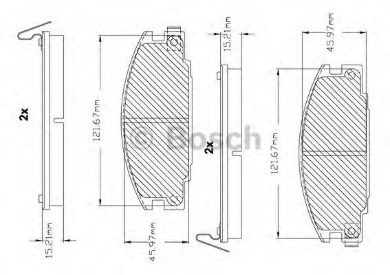 BOSCH F03B150222 Комплект гальмівних колодок, дискове гальмо