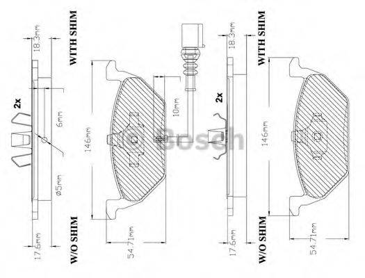 BOSCH F03B150285 Комплект гальмівних колодок, дискове гальмо