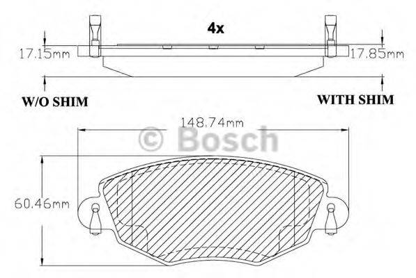 BOSCH F03B150315 Комплект гальмівних колодок, дискове гальмо