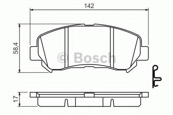 BOSCH 0986494501 Комплект гальмівних колодок, дискове гальмо