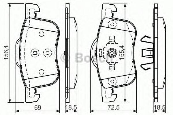 BOSCH 0986495061 Комплект гальмівних колодок, дискове гальмо