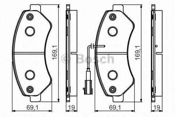 BOSCH 0986495095 Комплект гальмівних колодок, дискове гальмо