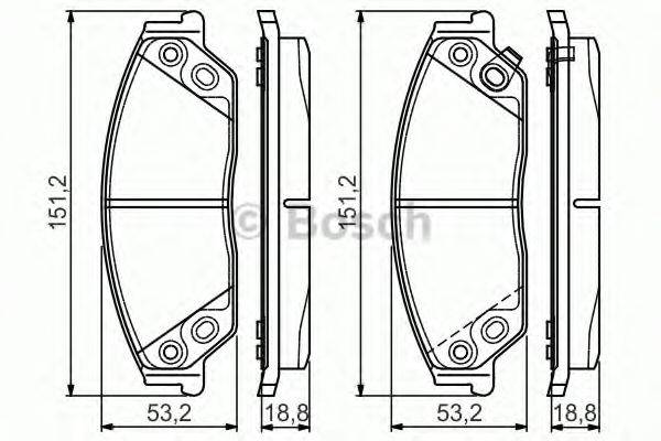 BOSCH 0986495149 Комплект гальмівних колодок, дискове гальмо