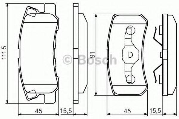 BOSCH 0986495172 Комплект гальмівних колодок, дискове гальмо