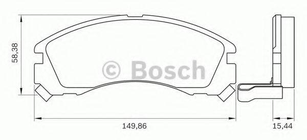 BOSCH 0986BB0093 Комплект гальмівних колодок, дискове гальмо