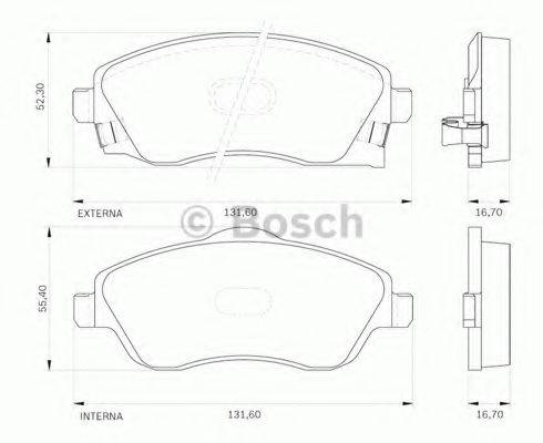 BOSCH 0986BB0135 Комплект гальмівних колодок, дискове гальмо