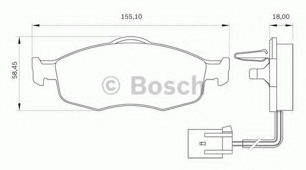 BOSCH 0986BB0143 Комплект гальмівних колодок, дискове гальмо