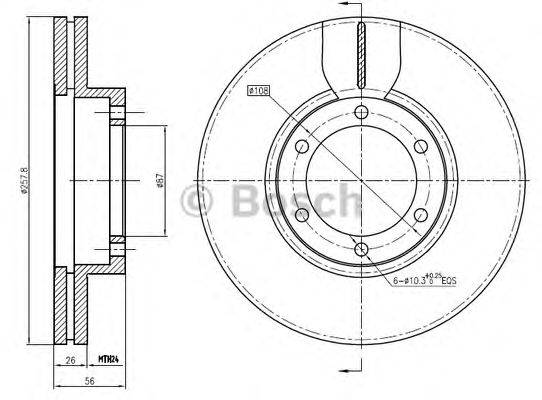 BOSCH 0986BB4348 гальмівний диск